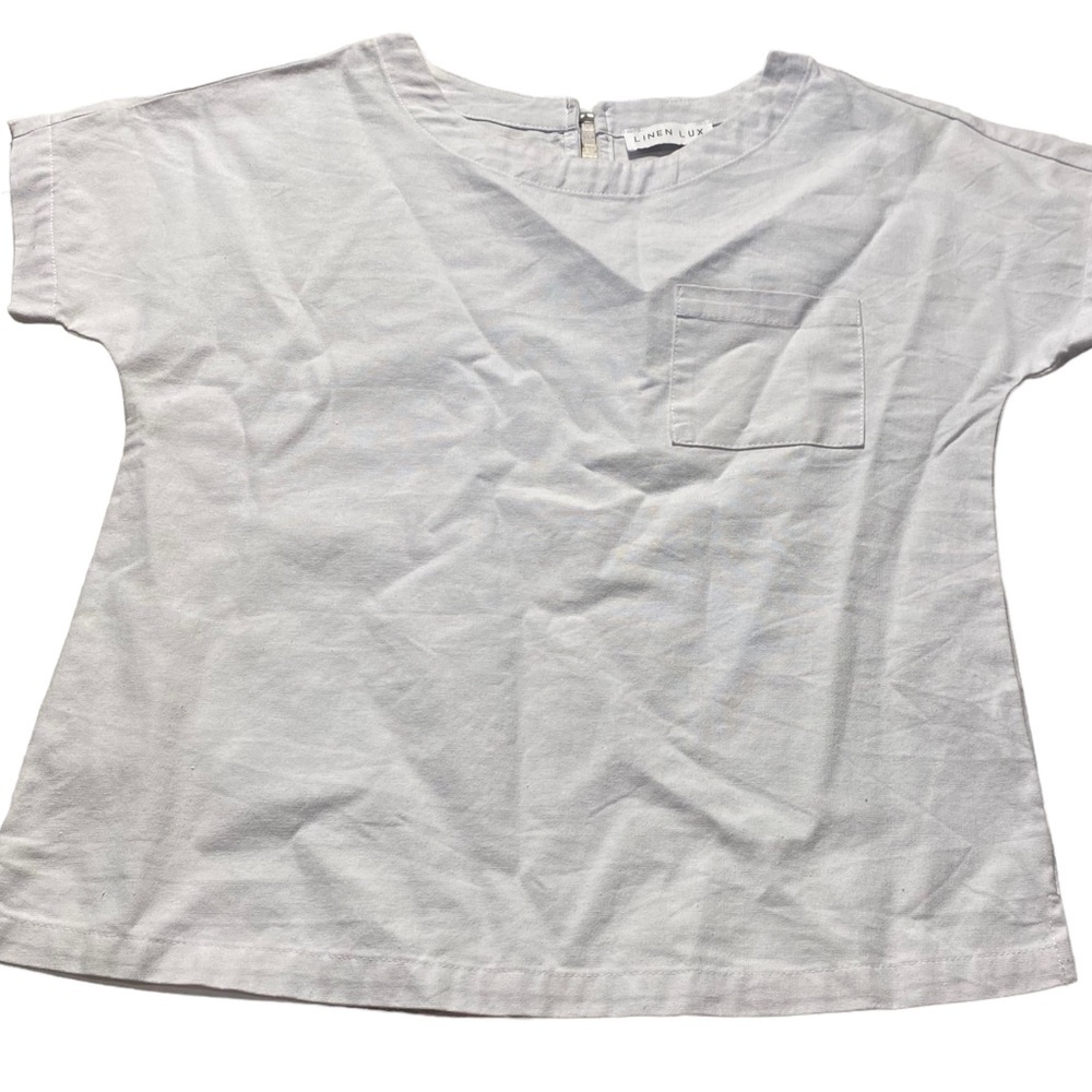 Linen Lux Short Sleeve Pocket Linen Blend Shirt White XS